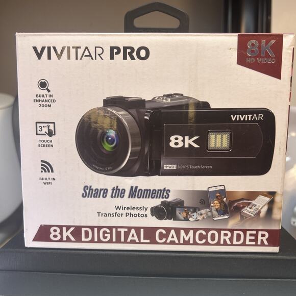 Vivitar 8K Camcorder Record Events 64MP 3 Touchscreen WiFi 18x Zoom Night Vision - Picture 3 of 13